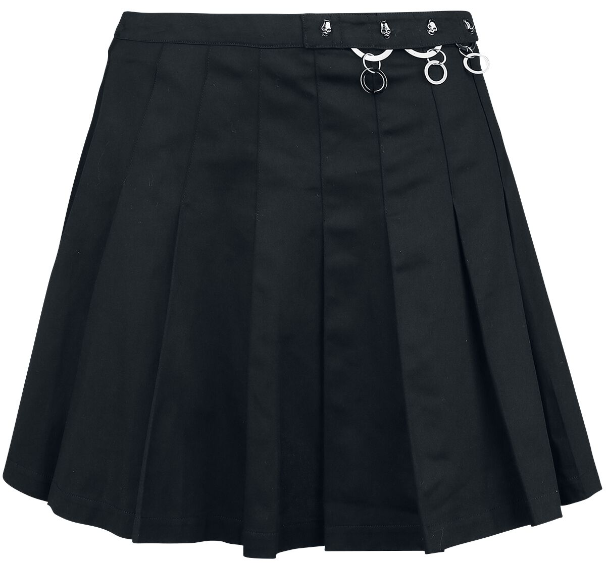 Jupe courte Gothic de Banned Alternative - Jupe Plissée Avec Anneaux - XS à XL - pour Femme - noir - Banned Alternative