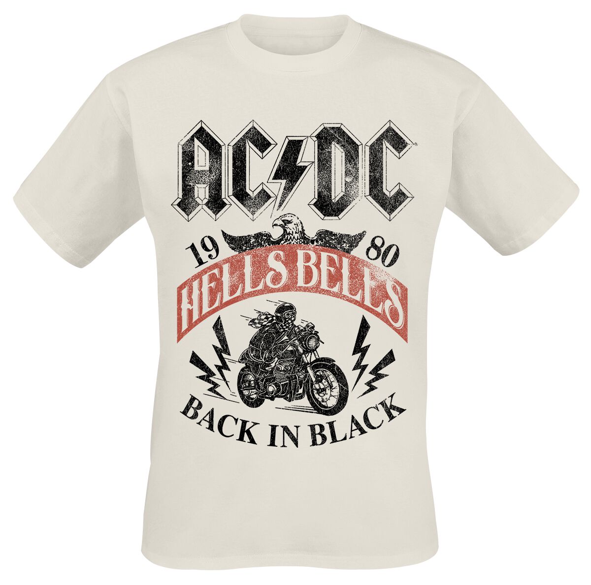 T-Shirt Manches courtes  de AC/DC - Hells Bells 1980 - S à XXL - pour Homme - beige - AC/DC