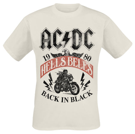 T-Shirt Manches courtes  de AC/DC - Hells Bells 1980 - S à XXL - pour Homme - beige - AC/DC