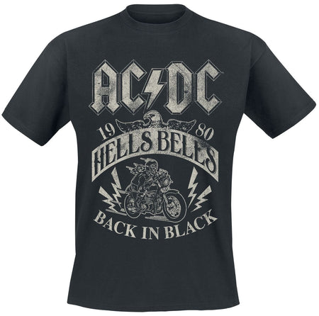 T-Shirt Manches courtes  de AC/DC - Hells Bells 1980 - S à 5XL - pour Unisexe - noir - AC/DC