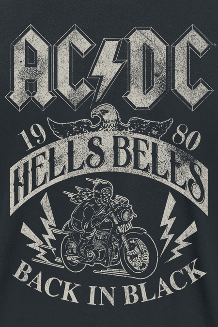T-Shirt Manches courtes  de AC/DC - Hells Bells 1980 - S à 5XL - pour Unisexe - noir - AC/DC - View 2