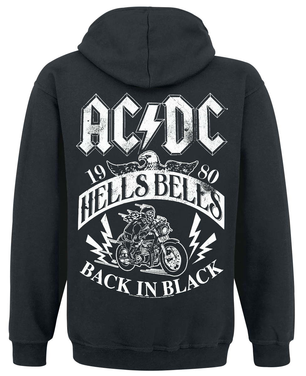 Sweat-shirt à capuche  de AC/DC - Hells Bells 1980 - S à XXL - pour Homme - noir - AC/DC - View 2