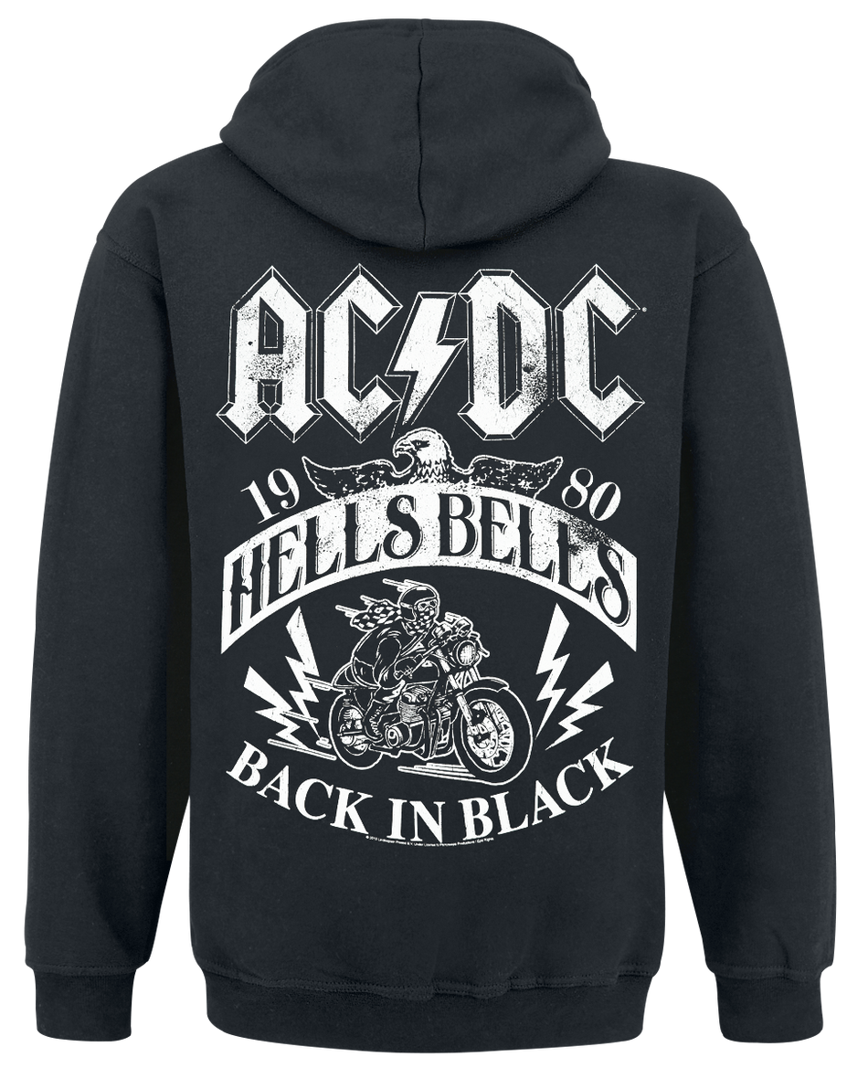 Sweat-shirt à capuche  de AC/DC - Hells Bells 1980 - S à XXL - pour Homme - noir - AC/DC - View 2