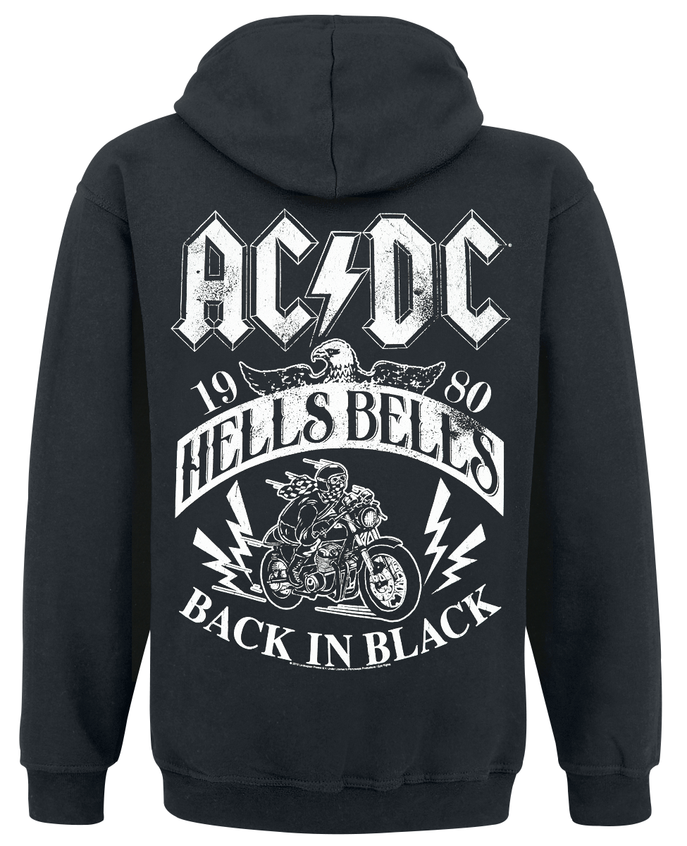 Sweat-shirt à capuche  de AC/DC - Hells Bells 1980 - S à XXL - pour Homme - noir - AC/DC - View 2