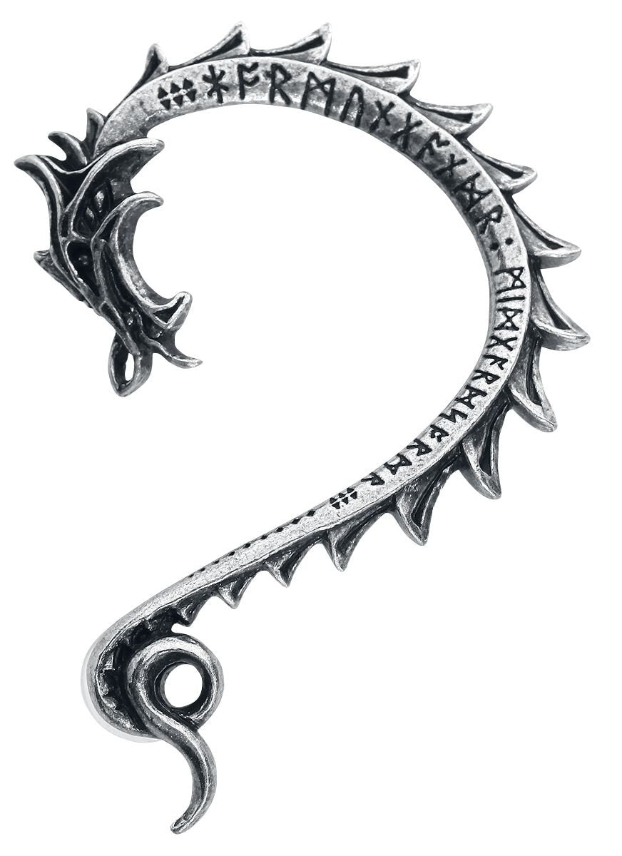 Bijou d'oreille Gothic de Alchemy Gothic - Jormungand - pour Femme - couleur argent - Alchemy Gothic