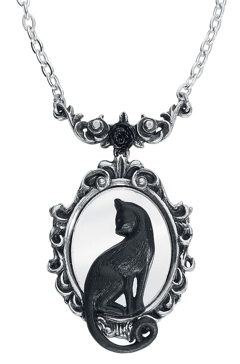 Collier Gothic de Alchemy Gothic - Feline Felicity - pour Femme - couleur argent - Alchemy Gothic