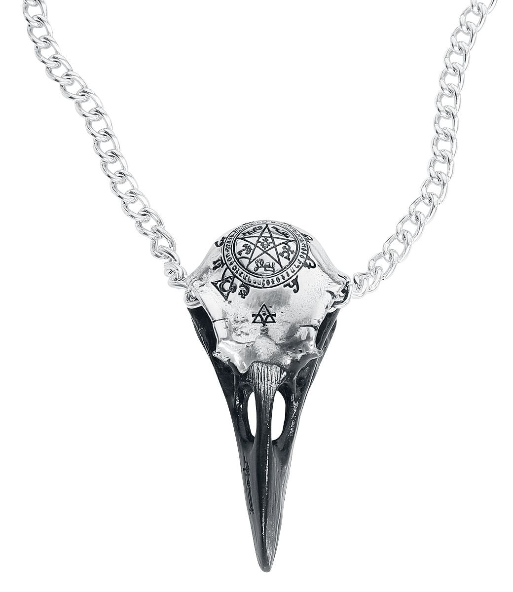 Collier Gothic de Alchemy Gothic - Volvan Raven Skull - pour Unisexe - couleur argent - Alchemy Gothic