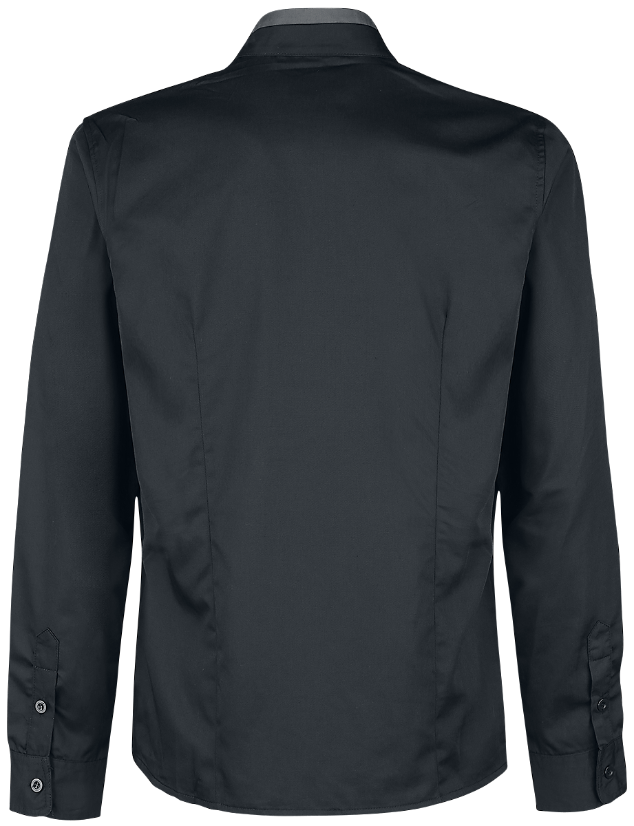 Chemise manches longues Gothic de Banned Alternative - Chemise Double Col - S à M - pour Homme - noir - Banned Alternative - View 2