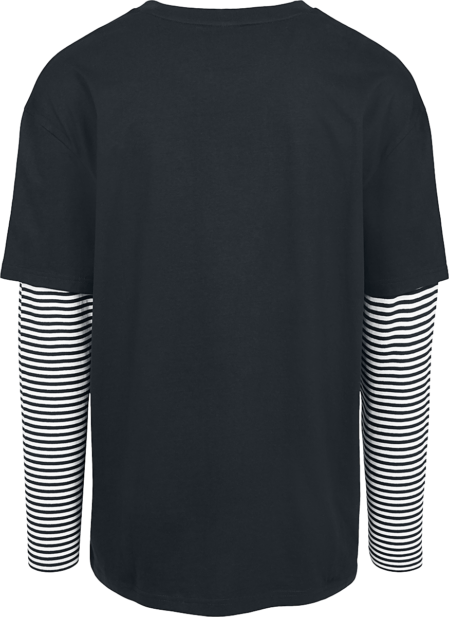 T-shirt manches longues  de Urban Classics - T-Shirt Manches Longues Double Épaisseur Oversize - S à XXL - pour Homme - noir/blanc - Urban Classics - View 2