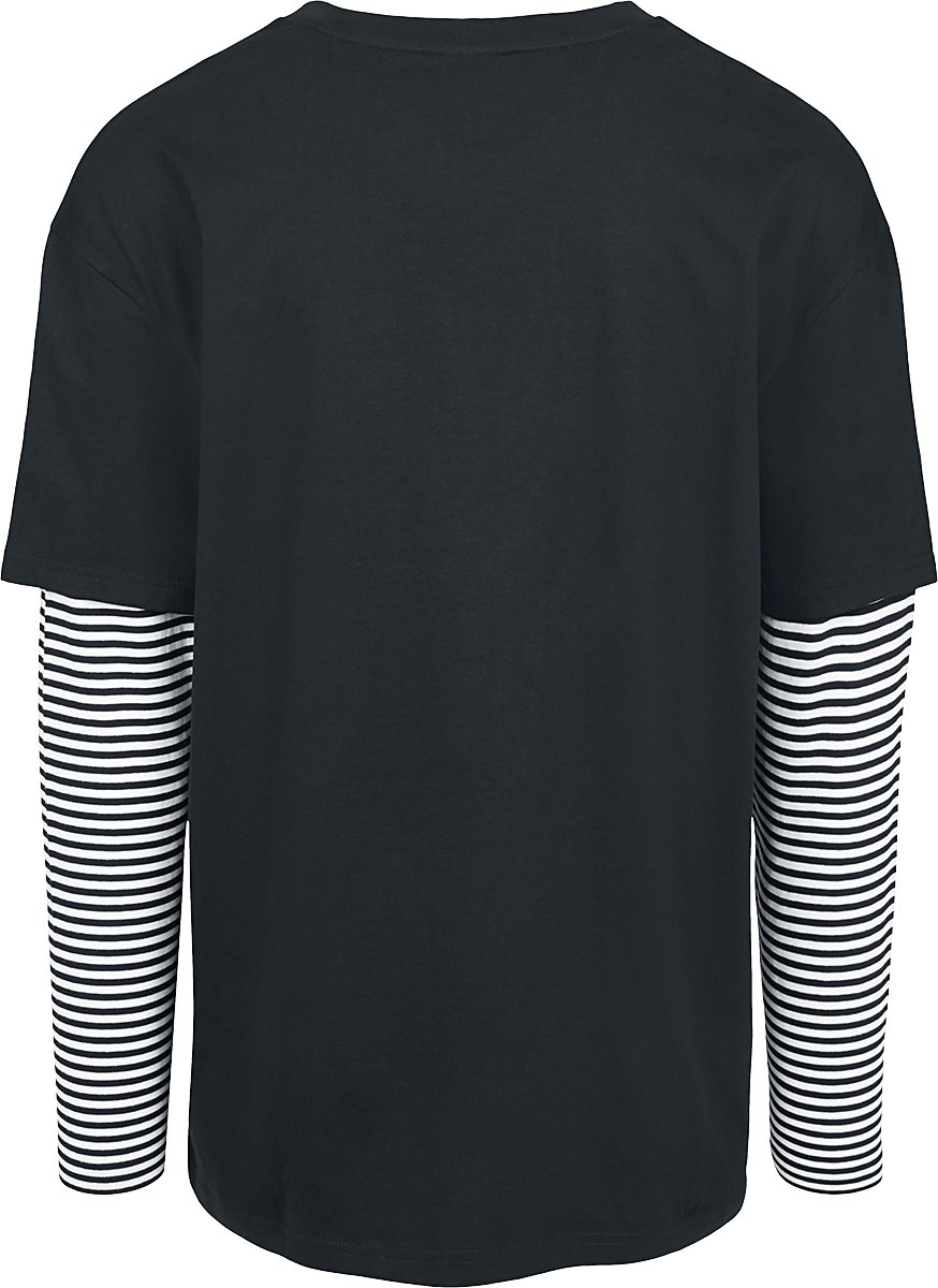 T-shirt manches longues  de Urban Classics - T-Shirt Manches Longues Double Épaisseur Oversize - S à XXL - pour Homme - noir/blanc - Urban Classics - View 2
