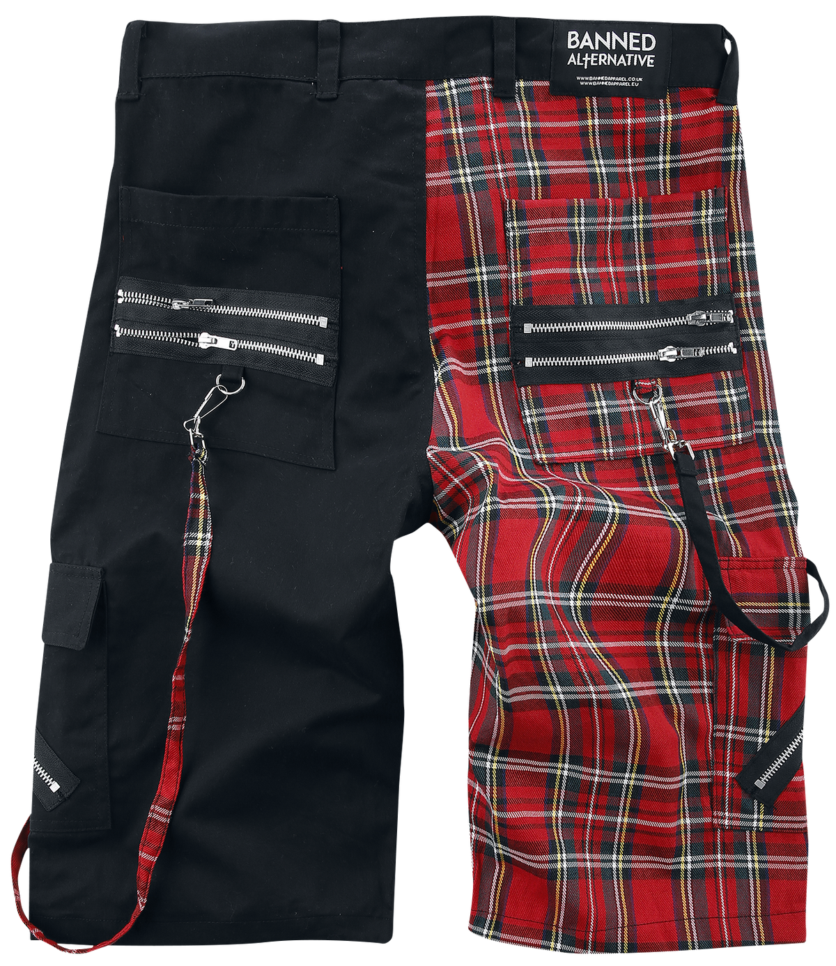 Short Gothic de Banned Alternative - Short Legend - S à XL - pour Homme - noir/rouge - Banned Alternative - View 2