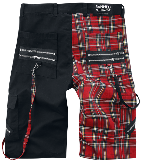 Short Gothic de Banned Alternative - Short Legend - S à XL - pour Homme - noir/rouge - Banned Alternative - View 2