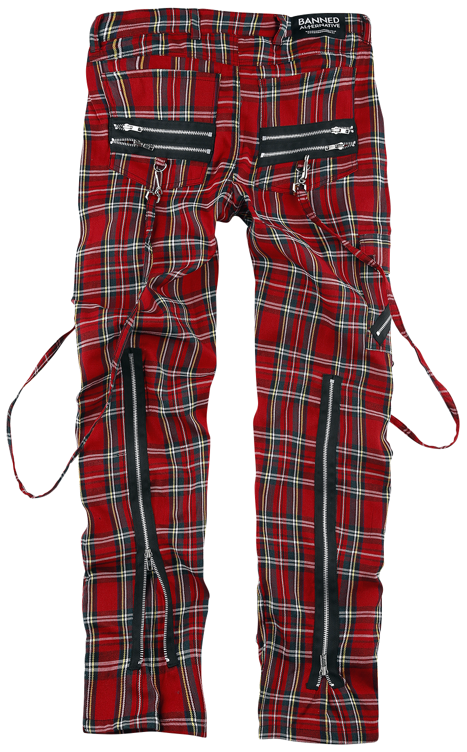 Pantalon en toile Gothic de Banned Alternative - Avengence Check - S à XXL - pour Homme - rouge - Banned Alternative - View 2
