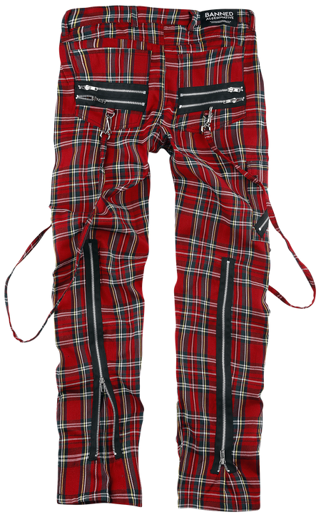 Pantalon en toile Gothic de Banned Alternative - Avengence Check - S à 4XL - pour Homme - rouge - Banned Alternative - View 2