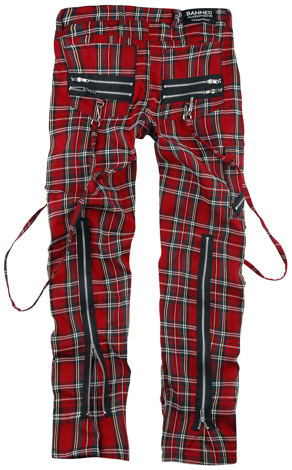 Pantalon en toile Gothic de Banned Alternative - Avengence Check - S à 4XL - pour Homme - rouge - Banned Alternative - View 2