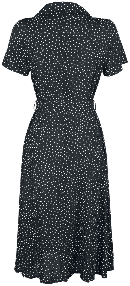 Robe mi-longue Rockabilly de Banned Retro - Robe Noire À Pois - S à 3XL - pour Femme - noir/blanc - Banned Retro - View 2