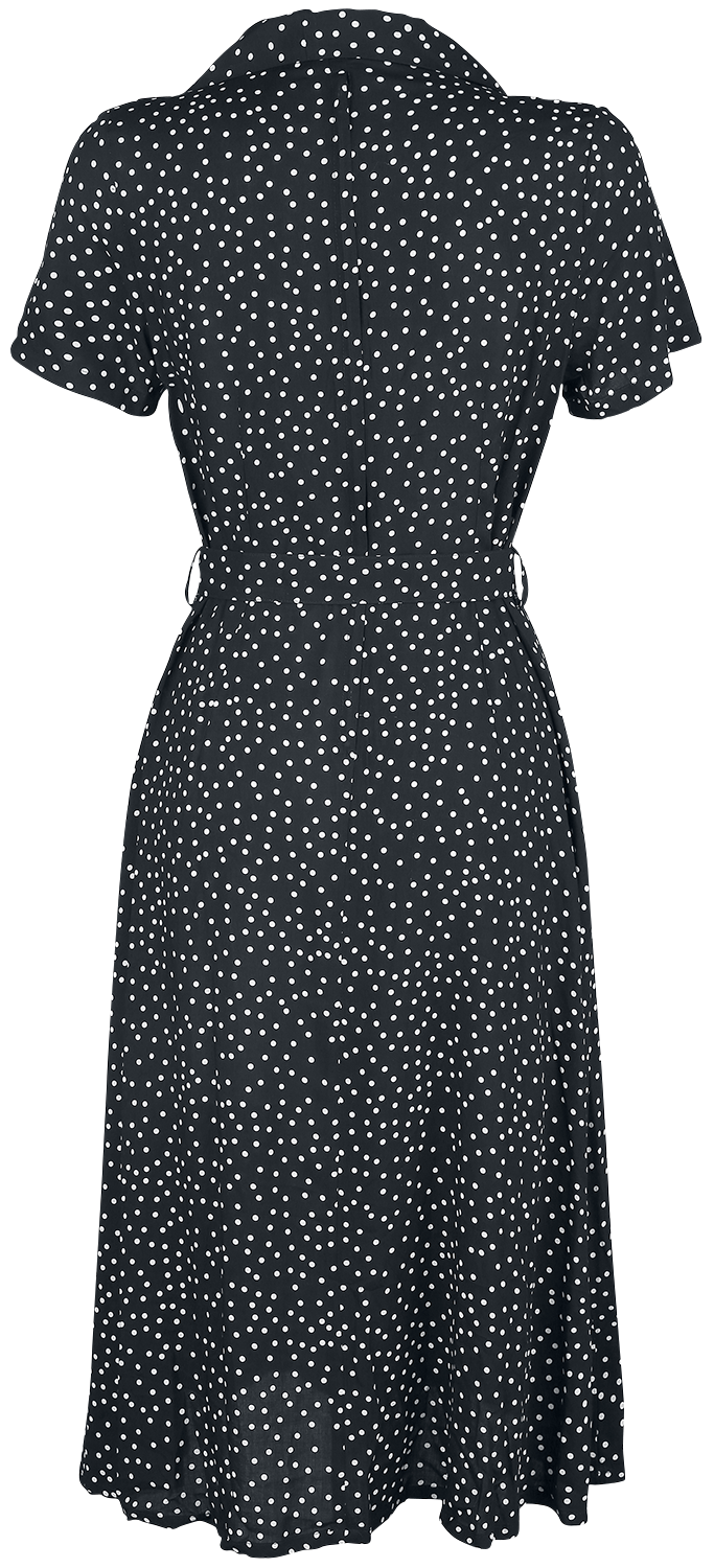 Robe mi-longue Rockabilly de Banned Retro - Robe Noire À Pois - S à 3XL - pour Femme - noir/blanc - Banned Retro - View 2