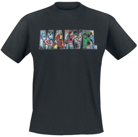 T-Shirt Manches courtes  de Marvel - Character Logo - S à XXL - pour Homme - noir - Marvel