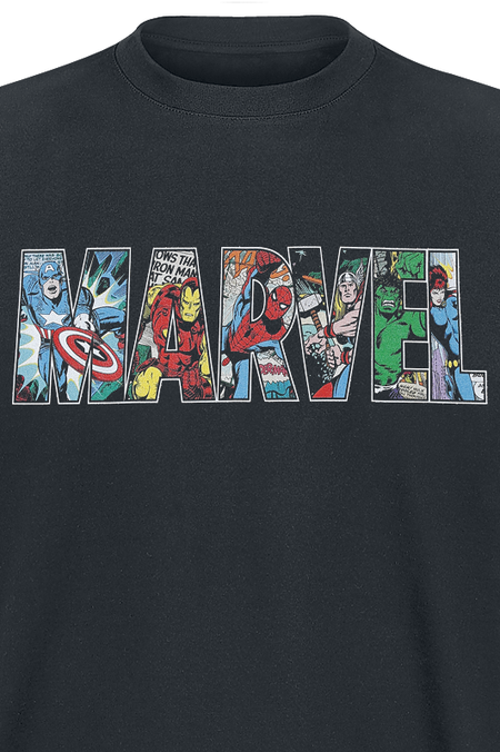 T-Shirt Manches courtes  de Marvel - Character Logo - S à XXL - pour Homme - noir - Marvel - View 2