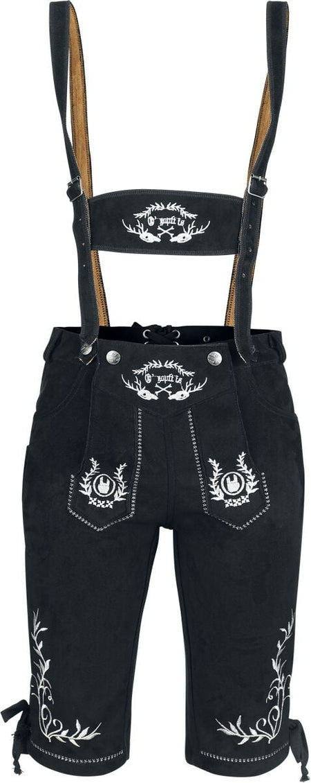 Pantalon imitation cuir  de Collection Spéciale EMP - Oktoberfest Kunstlederhose Calla - S à XXL - pour Femme - noir - Collection Spéciale EMP