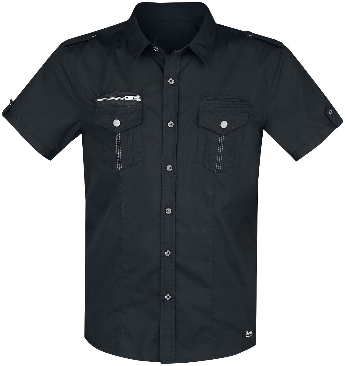 Chemise manches courtes  de Brandit - Chemise Rockstar T/C - S à 5XL - pour Homme - noir - Brandit
