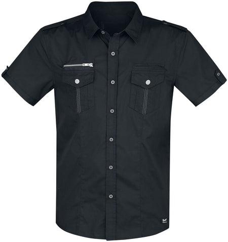 Chemise manches courtes  de Brandit - Chemise Rockstar T/C - S à 5XL - pour Homme - noir - Brandit