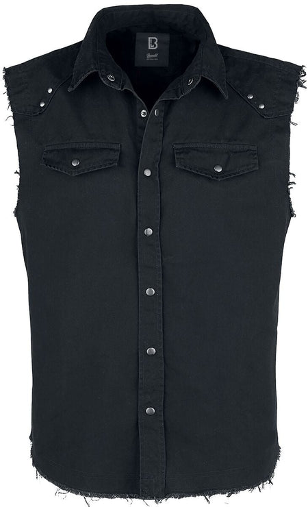 Chemise manches courtes  de Brandit - Chemise Sans Manche Vintage - S à 5XL - pour Homme - noir - Brandit