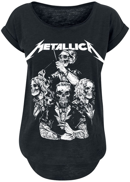 T-Shirt Manches courtes  de Metallica - S&M2 Crâne Costume - S à XXL - pour Femme - noir - metallica