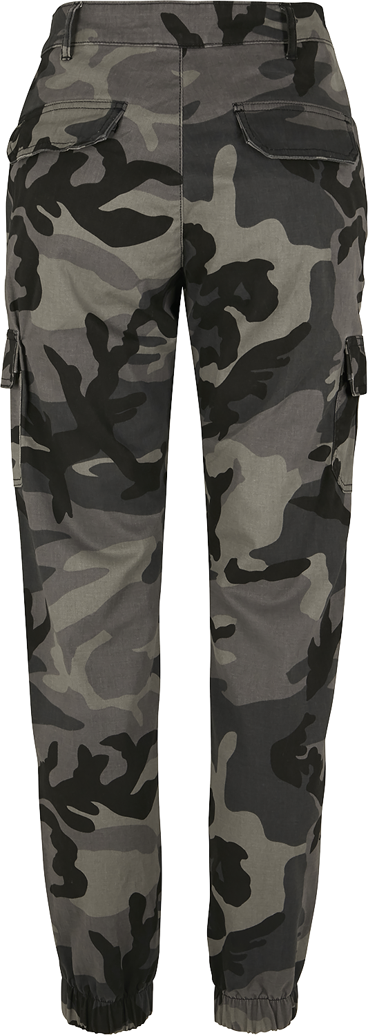 Pantalon Cargo  de Urban Classics - Pantalon Cargo Taille Haute Camouflage Femme - 26 à 28 - pour Femme - camouflage sombre - Urban Classics - View 2