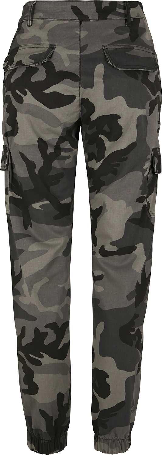 Pantalon Cargo  de Urban Classics - Pantalon Cargo Taille Haute Camouflage Femme - 27 - pour Femme - camouflage sombre - Urban Classics - View 2