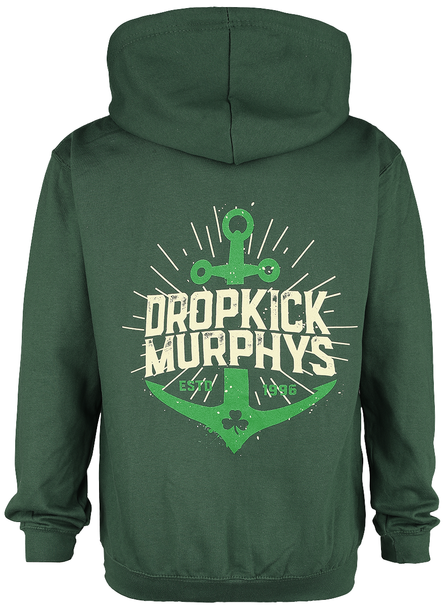 Sweat-shirt zippé à capuche  de Dropkick Murphys - Anchor Admat Green - S à XXL - pour Homme - vert foncé - Dropkick Murphys - View 2