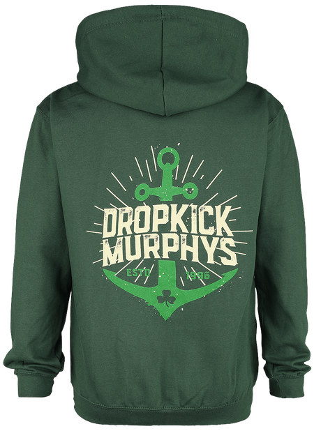 Sweat-shirt zippé à capuche  de Dropkick Murphys - Anchor Admat Green - S à XXL - pour Homme - vert foncé - Dropkick Murphys - View 2