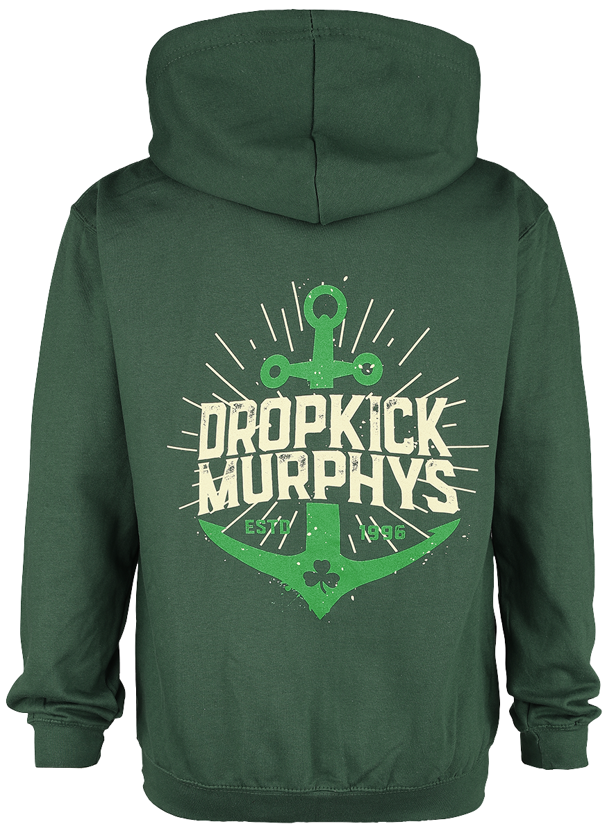 Sweat-shirt zippé à capuche  de Dropkick Murphys - Anchor Admat Green - S à XXL - pour Homme - vert foncé - Dropkick Murphys - View 2