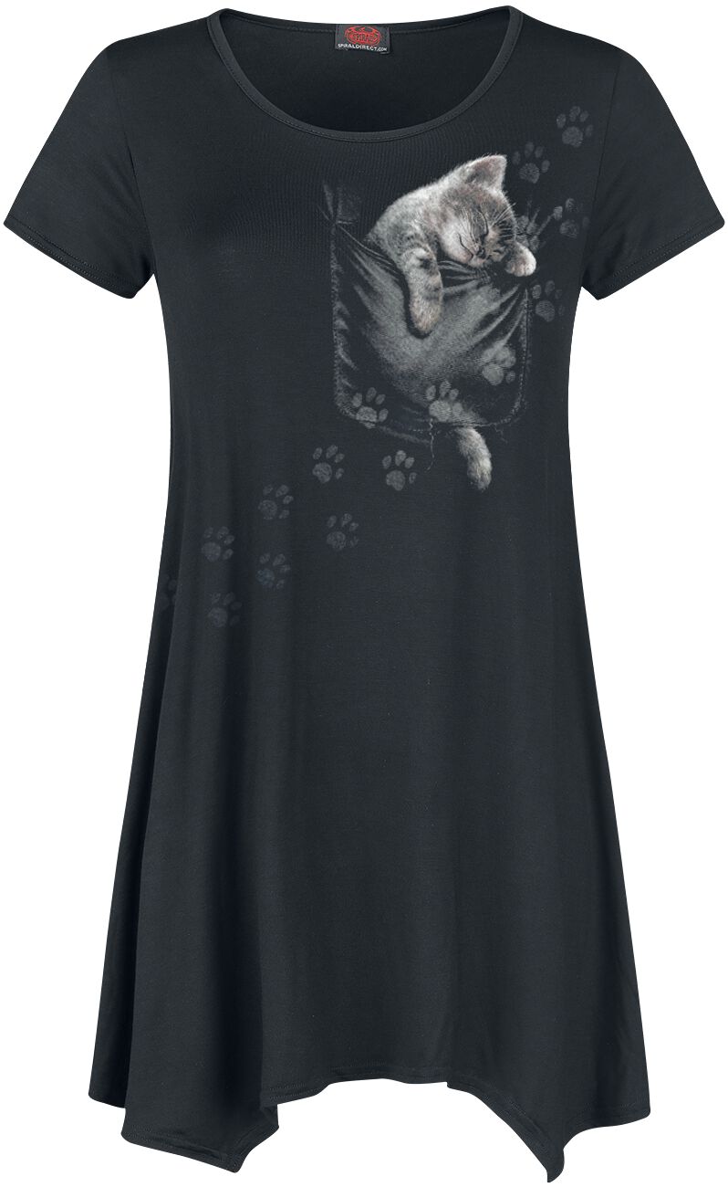 T-Shirt Manches courtes Gothic de Spiral - Chaton Poche - S à XL - pour Femme - noir - Spiral