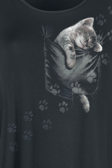 T-Shirt Manches courtes Gothic de Spiral - Chaton Poche - S à XL - pour Femme - noir - Spiral - View 2