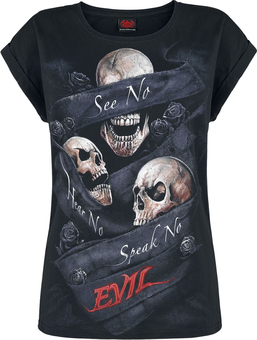 T-Shirt Manches courtes Gothic de Spiral - See No Evil - S à XXL - pour Femme - noir - Spiral