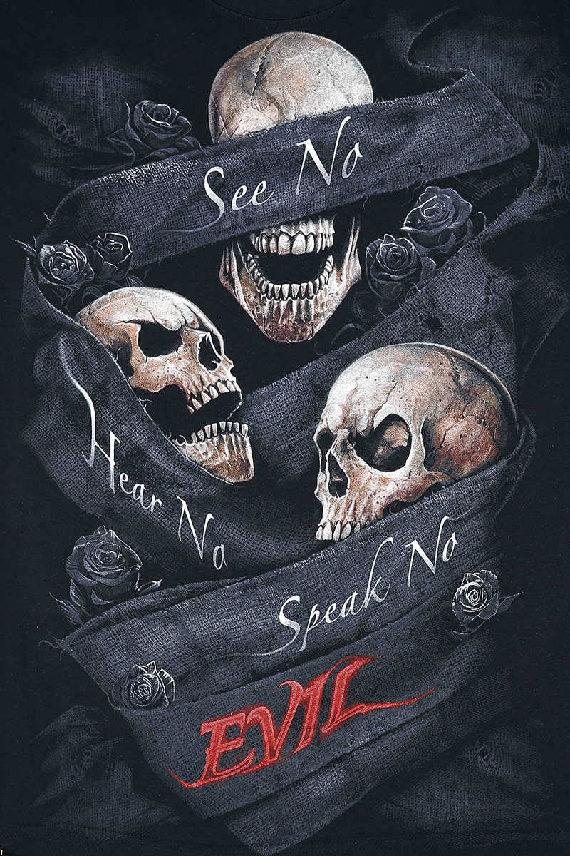 T-Shirt Manches courtes Gothic de Spiral - See No Evil - S à XXL - pour Femme - noir - Spiral - View 2