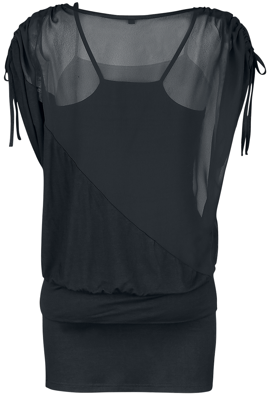 T-Shirt Manches courtes  de Forplay - Robe Chiffon 2-En-1 - XS à XXL - pour Femme - noir - Forplay - View 2
