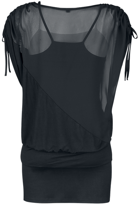 T-Shirt Manches courtes  de Forplay - Robe Chiffon 2-En-1 - XS à XXL - pour Femme - noir - Forplay - View 2