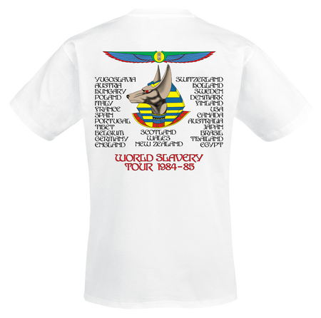 T-Shirt Manches courtes  de Iron Maiden - Powerslave World Slavery Tour 1984-1985 - S à XXL - pour Homme - blanc - Iron Maiden - View 2