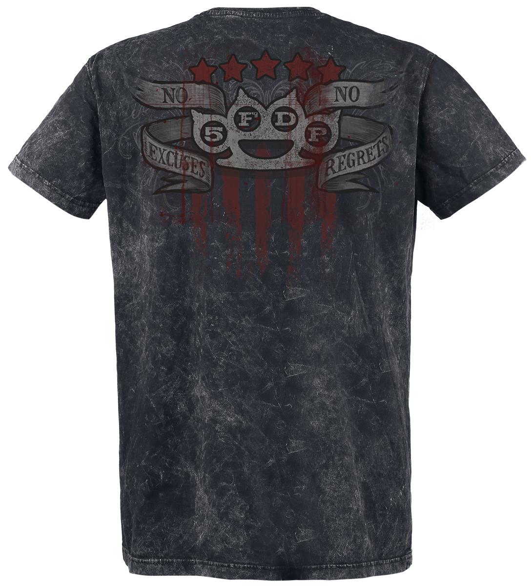 T-Shirt Manches courtes  de Five Finger Death Punch - No Regrets - S à XXL - pour Homme - noir/gris - Five Finger Death Punch - View 2