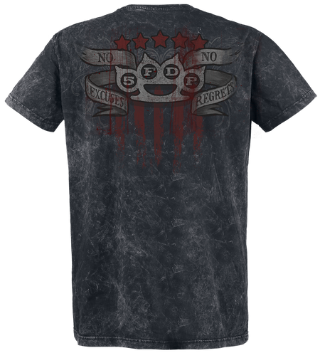 T-Shirt Manches courtes  de Five Finger Death Punch - No Regrets - S à XXL - pour Homme - noir/gris - Five Finger Death Punch - View 2