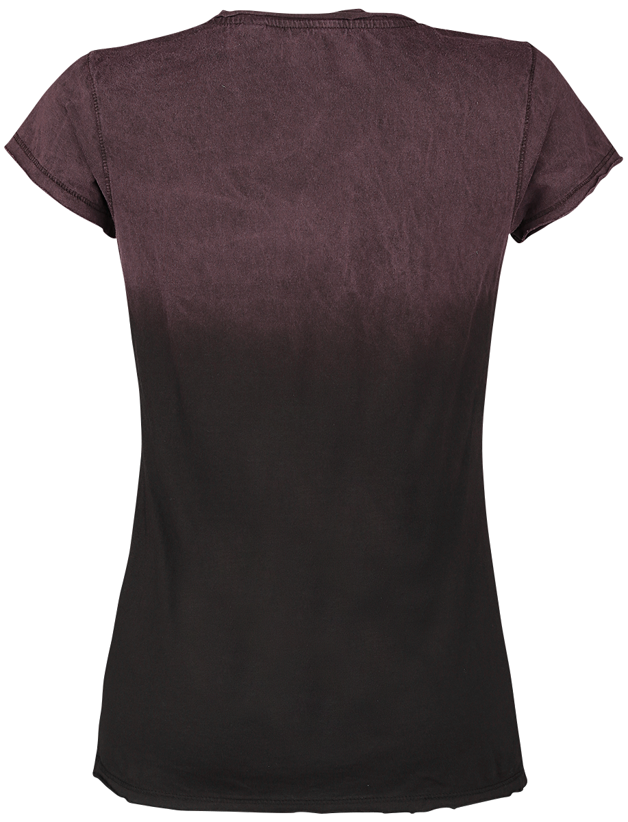 T-Shirt Manches courtes  de Five Finger Death Punch - Big Skull - S à L - pour Femme - lie-de-vin - Five Finger Death Punch - View 2