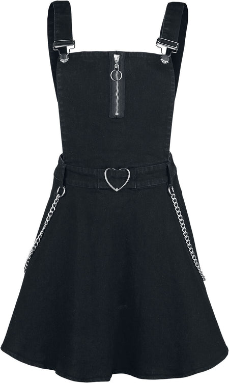Robe courte Gothic de Jawbreaker - Robe Salopette Love Me Right - S à XXL - pour Femme - noir - Jawbreaker