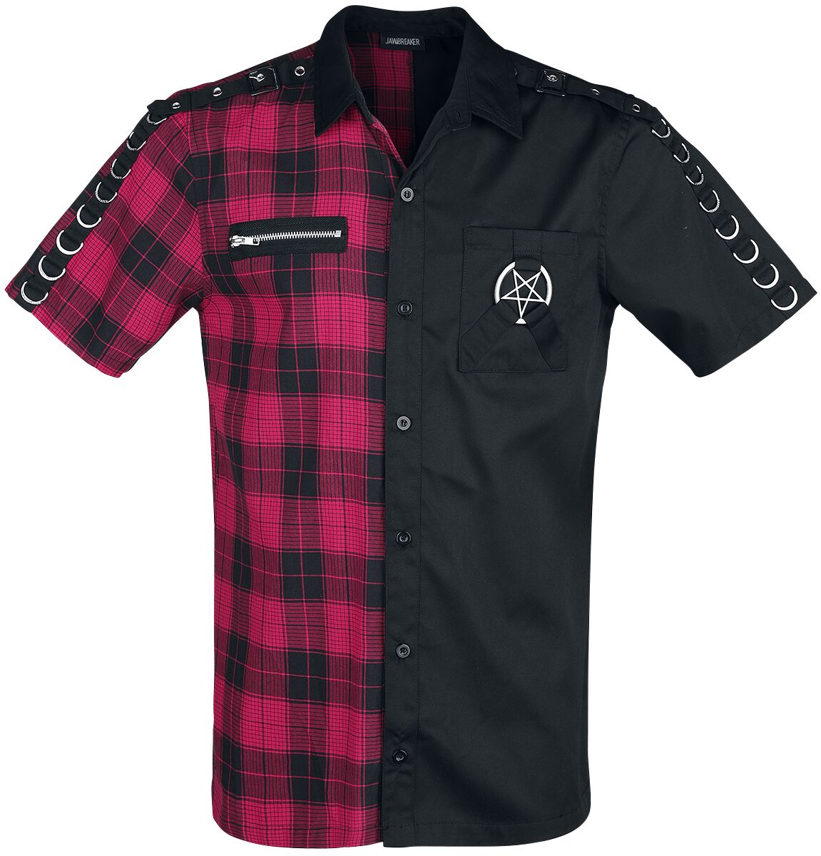 Chemise manches courtes Gothic de Jawbreaker - Chemise Split - L à XXL - pour Homme - noir/rouge - Jawbreaker