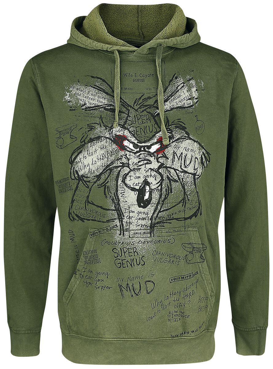 Sweat-shirt à capuche  de Looney Tunes - Coyote - Genius - S à XXL - pour Homme - vert - Looney Tunes