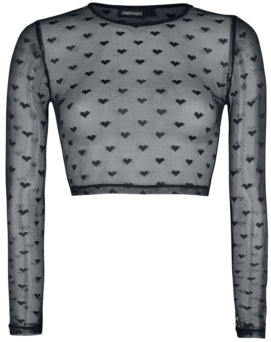 T-shirt manches longues  de Jawbreaker - Crop Top Don't Mesh With My Heart - S à XXL - pour Femme - noir - Jawbreaker