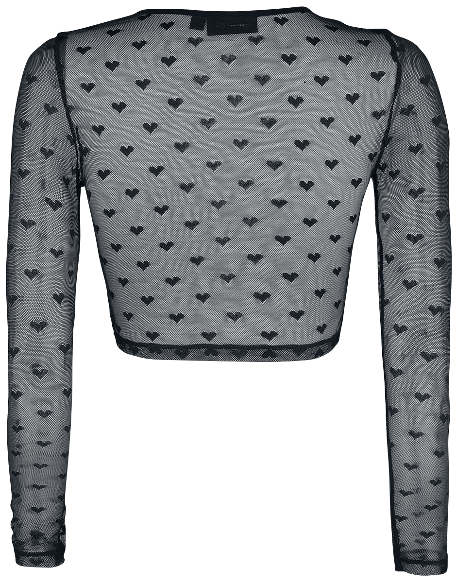 T-shirt manches longues  de Jawbreaker - Crop Top Don't Mesh With My Heart - S à XXL - pour Femme - noir - Jawbreaker - View 2