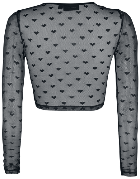 T-shirt manches longues  de Jawbreaker - Crop Top Don't Mesh With My Heart - S à XXL - pour Femme - noir - Jawbreaker - View 2