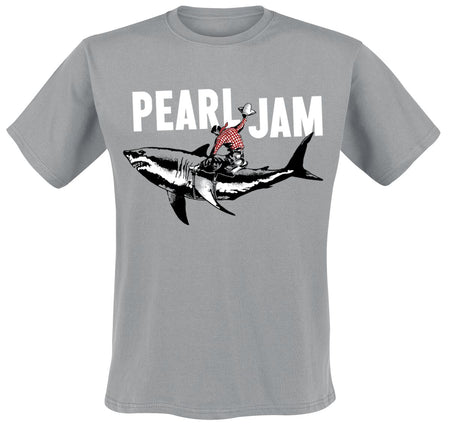 T-Shirt Manches courtes  de Pearl Jam - Shark Cowboy - S à XXL - pour Homme - gris - Pearl Jam